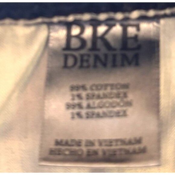 BKE Tyler Straight Leg Jeans Mens 34x29 Stretch Buckle Thick Stitch Whiskering - Picture 7 of 7